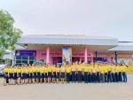 เข้าแถวเคารพธงชาติ ร้องเพลงชาติ  เพลงสดุดีมหาราชา สุดีมหาราช